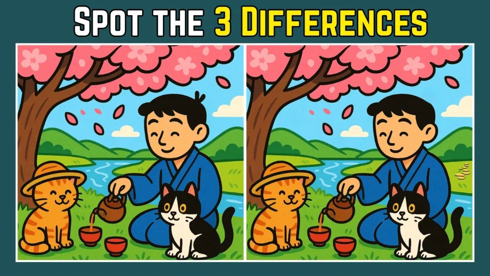 Spot the Difference Test: Identify 3 Changes in Man with Cats Image in Just 9s